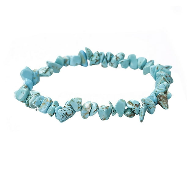 Handmade amazonite quartz aquamarine semi precious gemstone chips bracelet Handmade amazonite quartz aquamarine semi precious gemstone chips bracelet